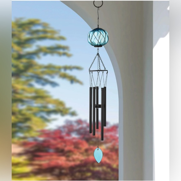 Blue Glass Globe Wind Chime - Picture 1 of 5